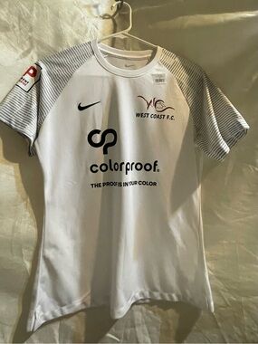 Nike White and Light Gray West Coast F.C. Soccer Jersey